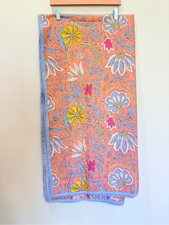 Anthropologie Other - Anthropologie Shower Curtain Floral Light Blue and Coral, NWOT, 72x72in
